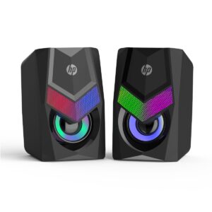 Haut-parleur USB HP – DHE6000, lumineux, filaire, multimédia, 2.0rgb