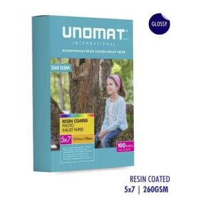 Papier photo Unomat 5x7 à jet d'encre 260 gsm