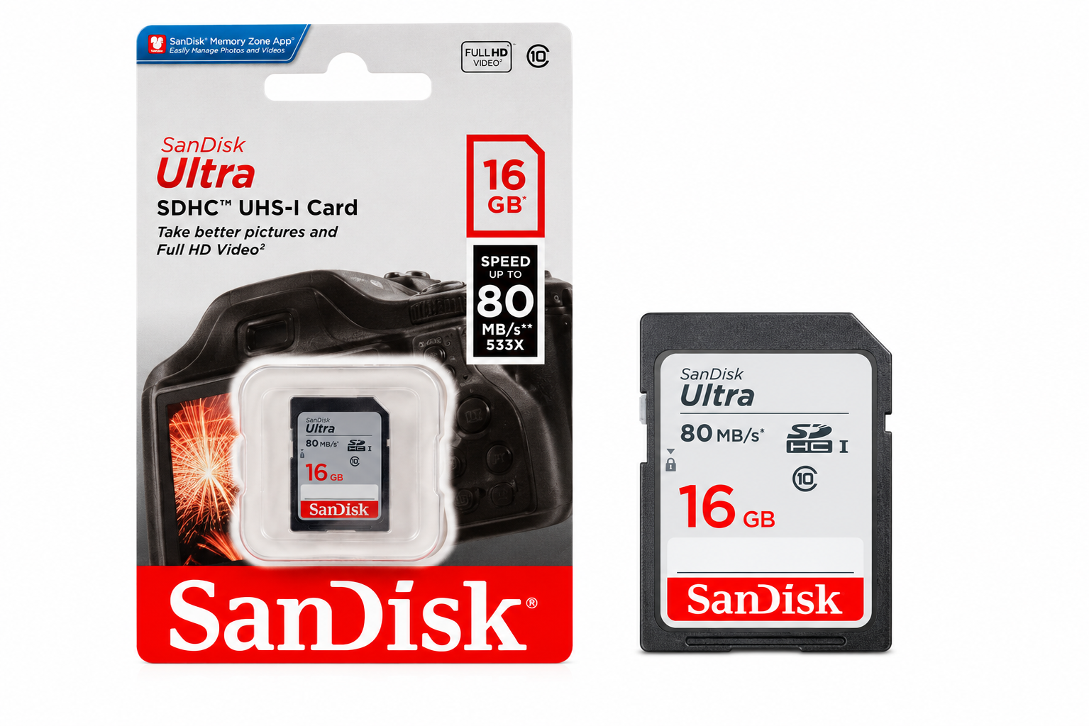 CARTE MEMOIRE SANDISK 16GB 80MB CLASS 10 – Image 3